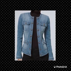WHBM Military Denim Jacket 8